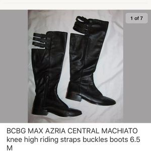 BCBG CENTRAL knee high tall riding buckles boots